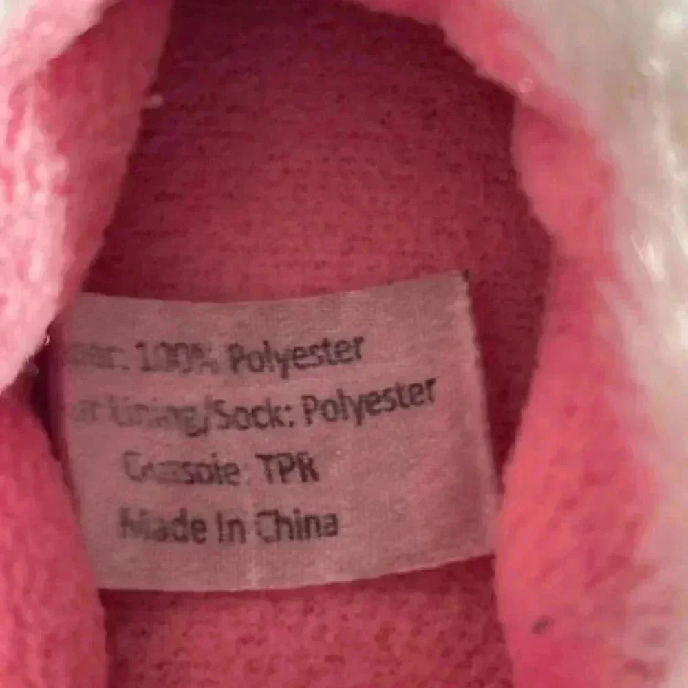 Toddler Unicorn House Shoes Size 6-7 White/Pink cotton lining Non-slip